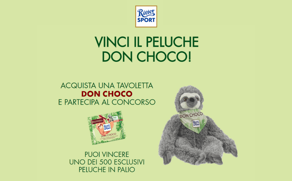 Concorso Ritter Sport Vinci il peluche Don Choco