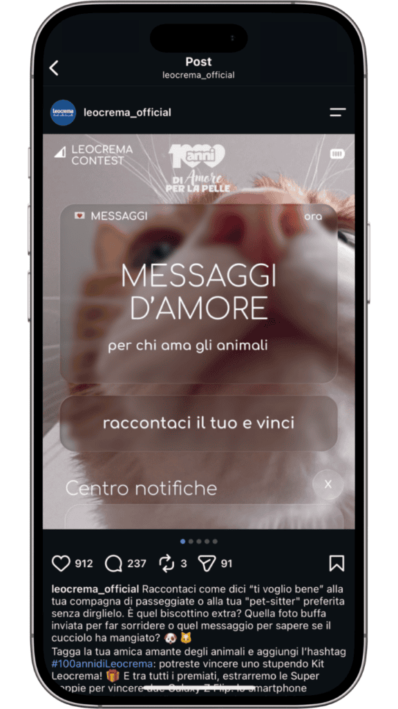post concorso MESSAGGI D'AMORE - 100 ANNI LEOCREMA
